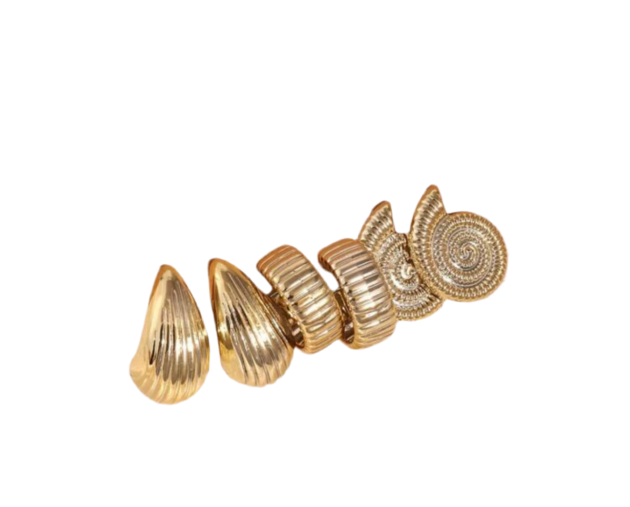 LUNA THREE PAIR BEACH BOHO EAR RINGS SET.
