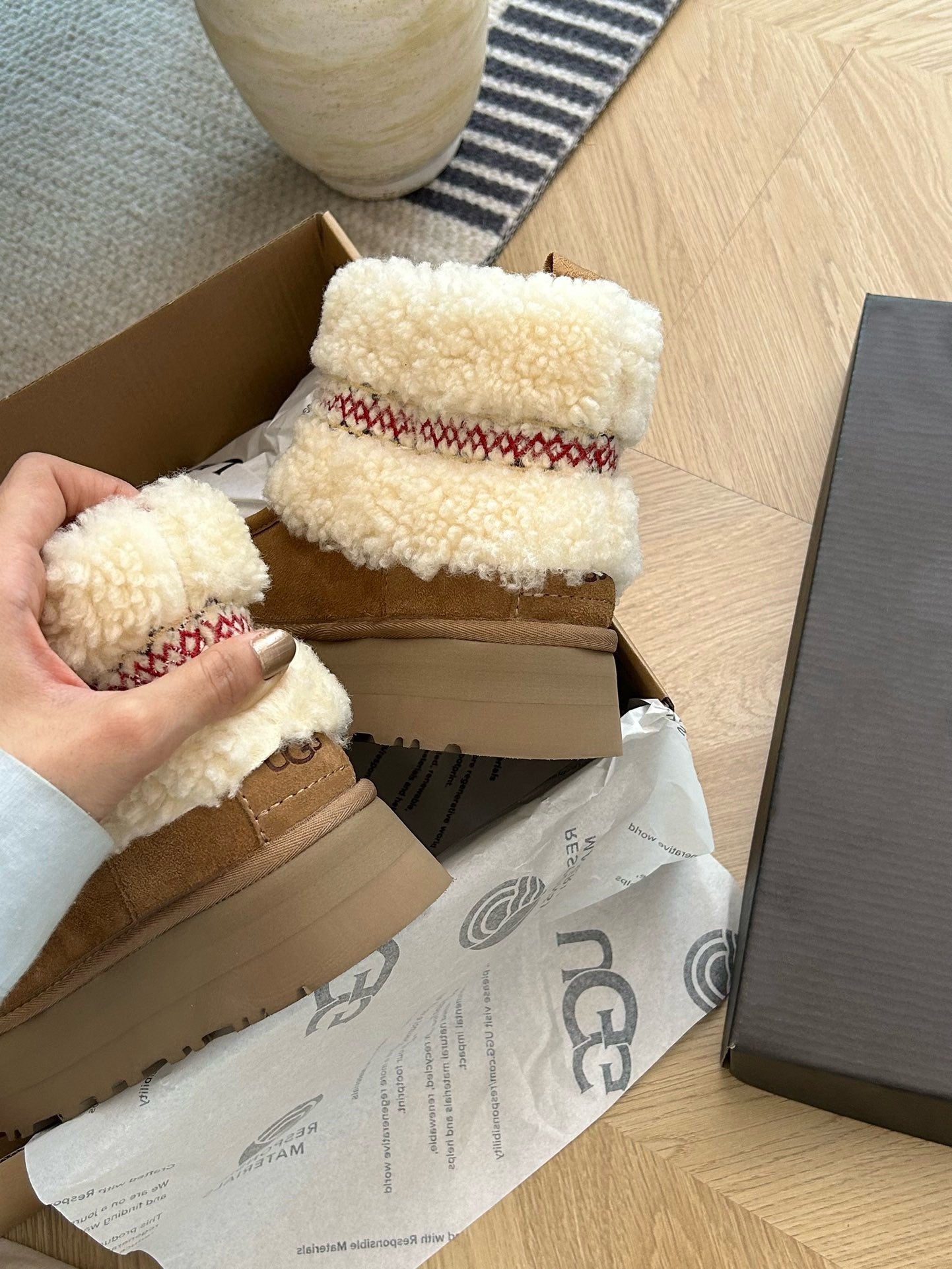 UGG SOFT BRAID MINI BOOTS