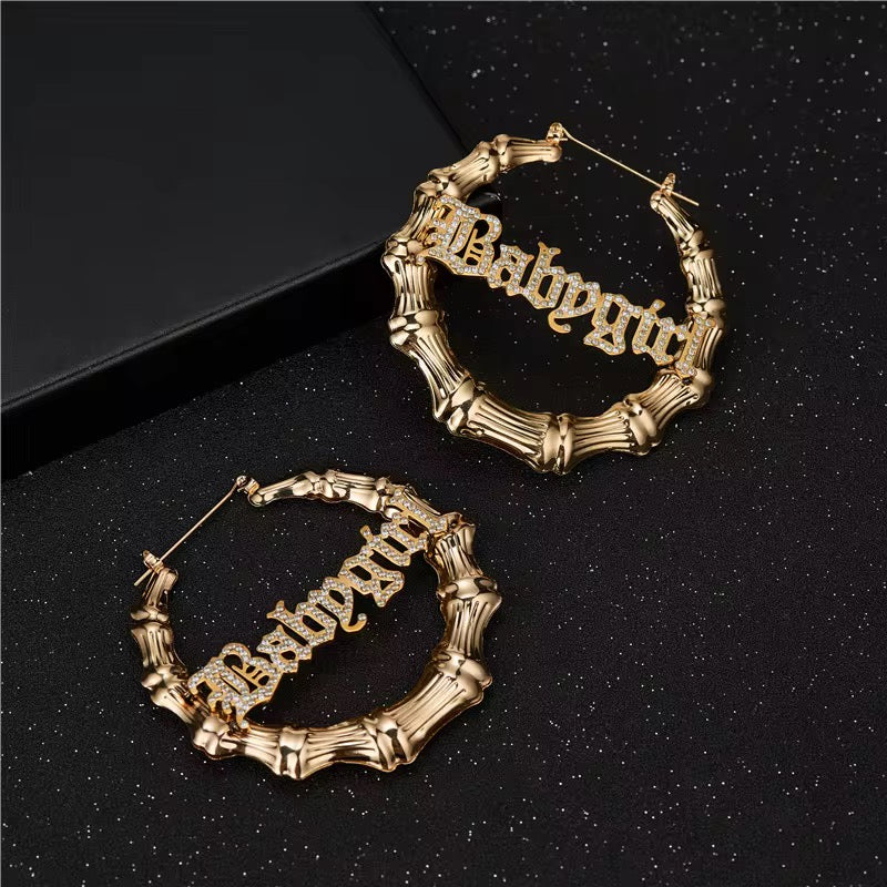 BABY GIRL STAINLESS STEEL CUSTOM GOLD HOOPS