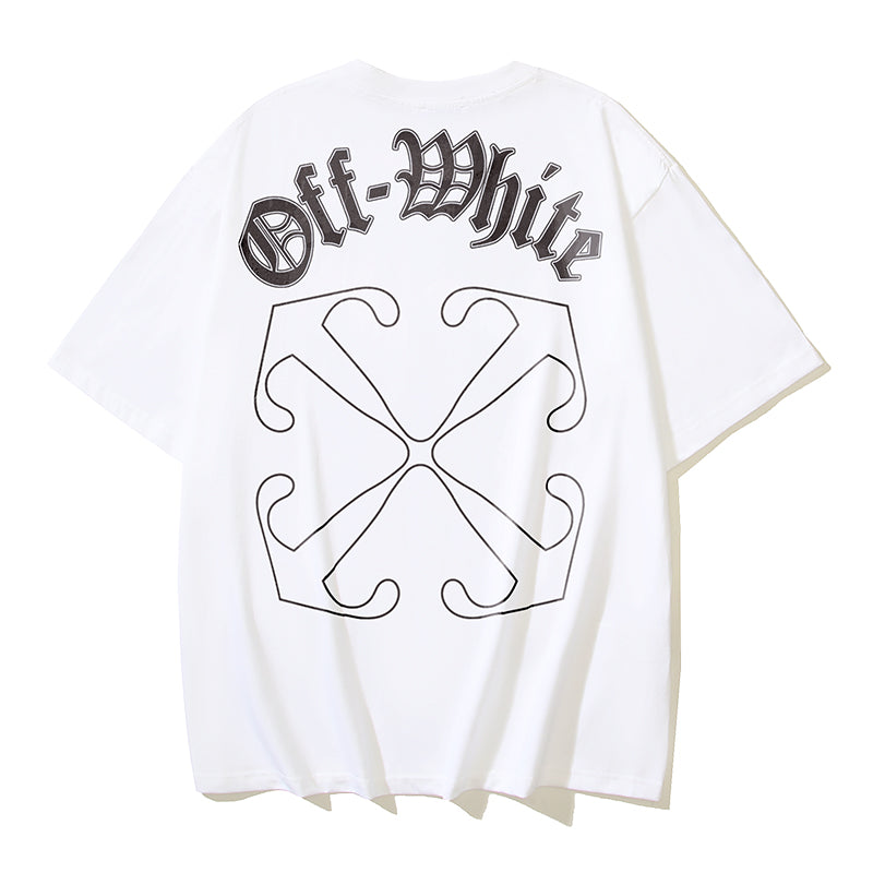 OFF WHITE GOTHIC ARROWS COTTON POPLIN BOWLING SHIRT