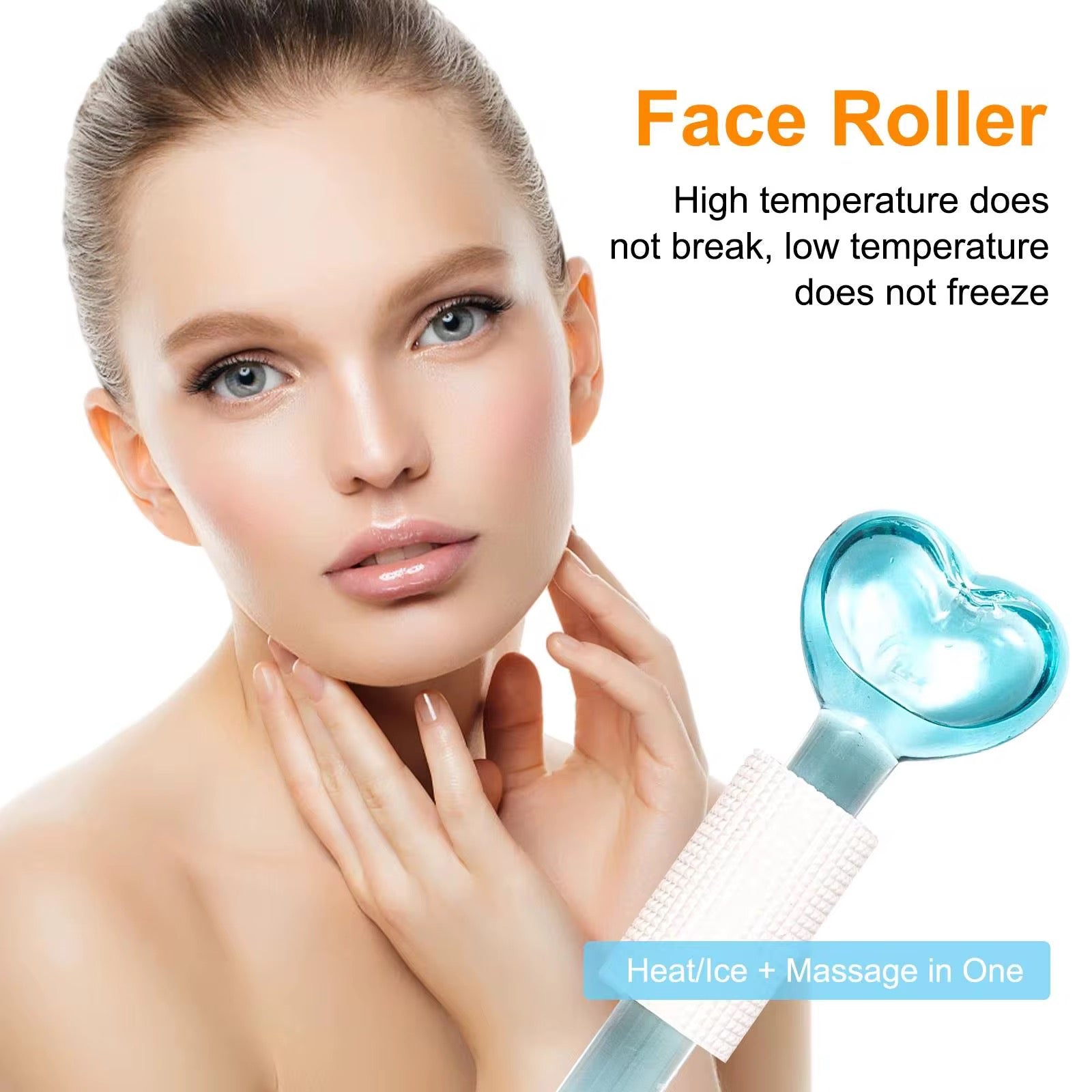 TWO PIECE HEART SHAPED FACIAL ICE GLOBES
