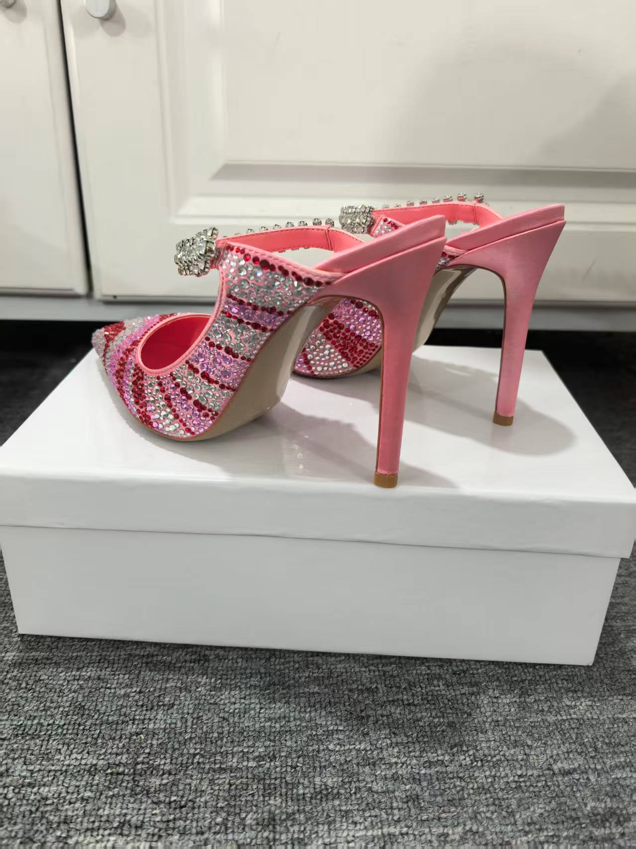 JIMMY CHOO CANDY PINK MIX SATIN PUMPS