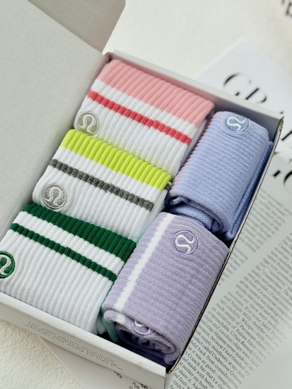 LULULEMON 5 PAIR SOCKS BOXED SET
