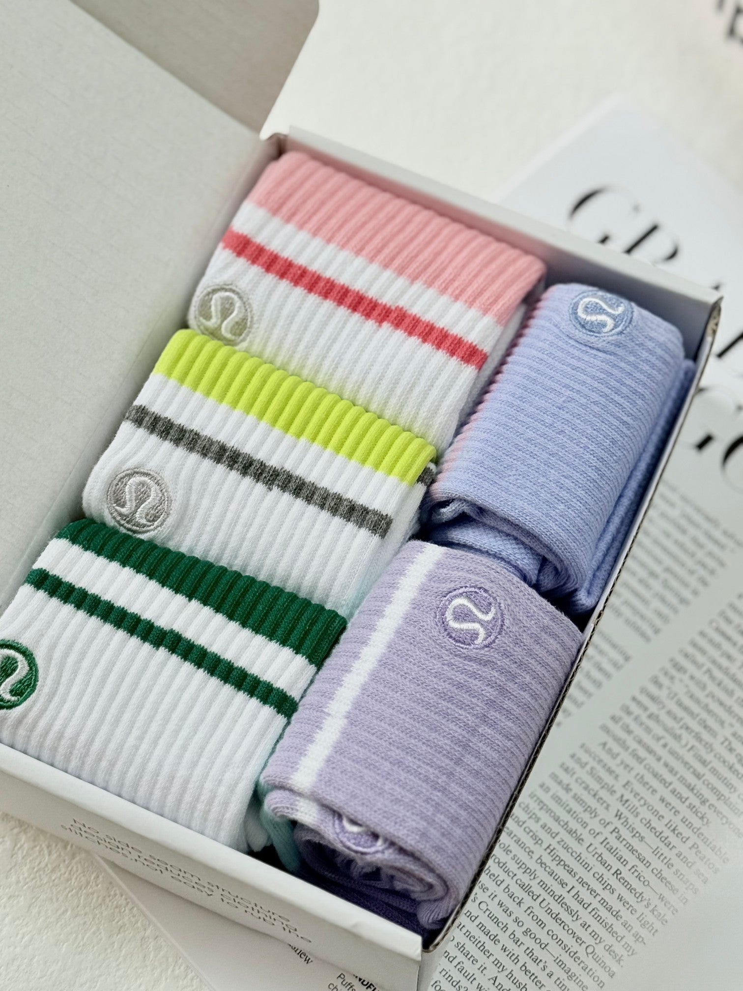 LULULEMON 5 PAIR SOCKS BOXED SET