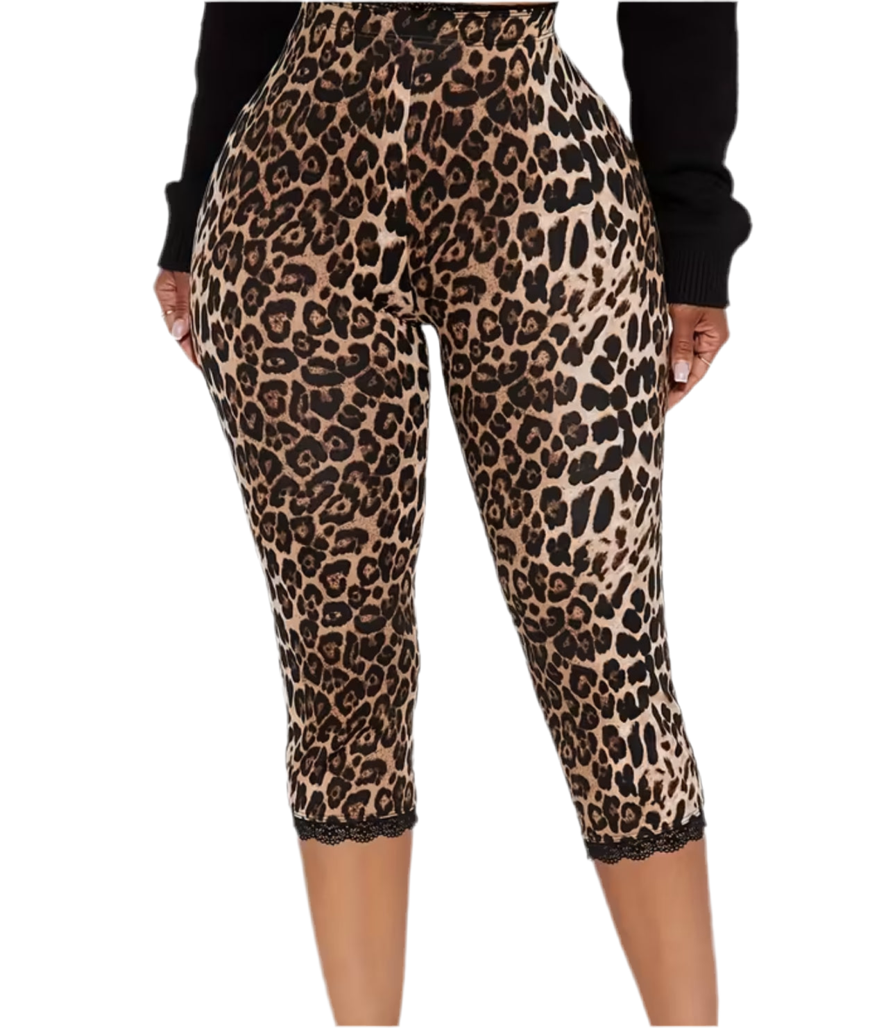 STACY CHEETAH PRINT HIGH WAISTED CUFFED LEGGINGS