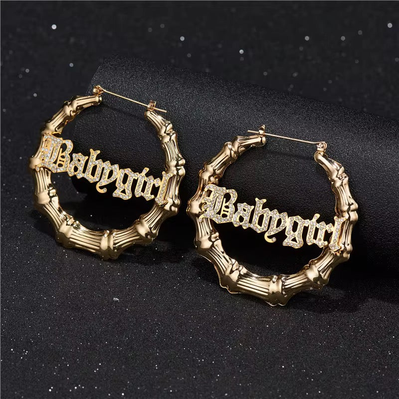 BABY GIRL STAINLESS STEEL CUSTOM GOLD HOOPS