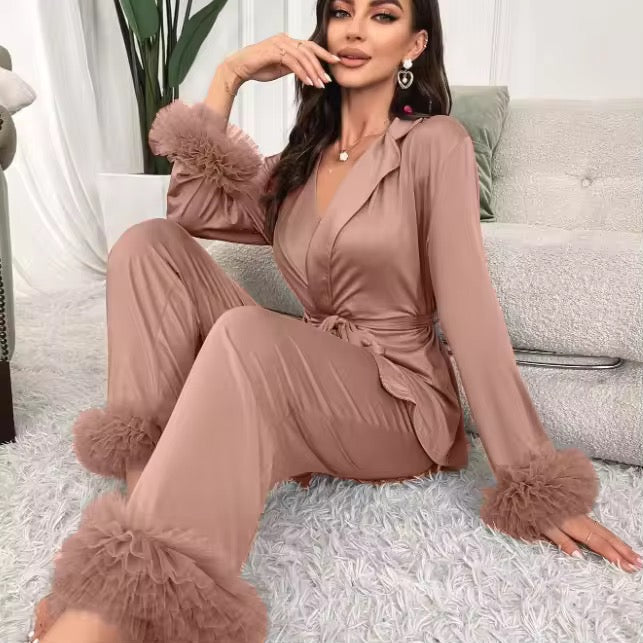 SATIN TWO PIECE PAJAMA SET