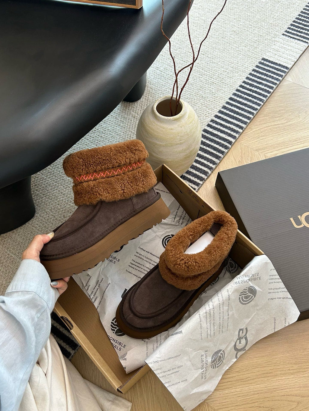 UGG SOFT BRAID MINI BOOTS