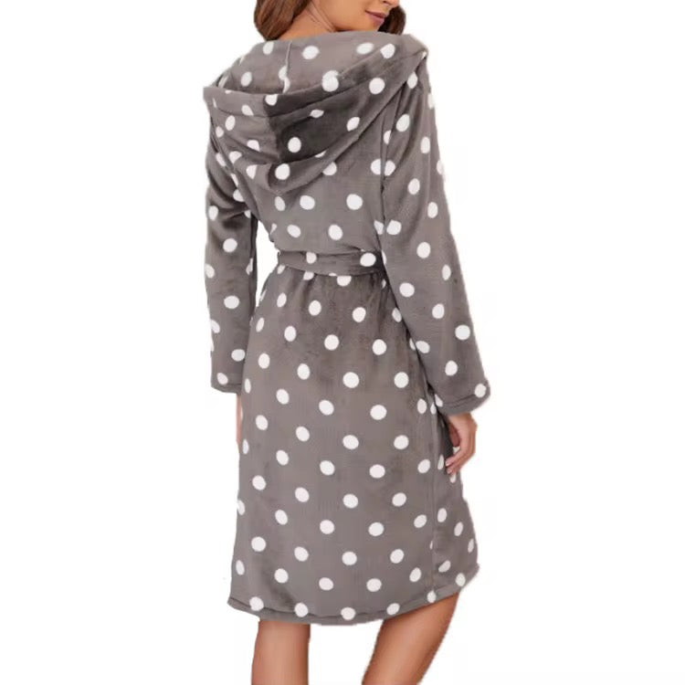 FADED POLKA DOT SLEEP NIGHT ROBE