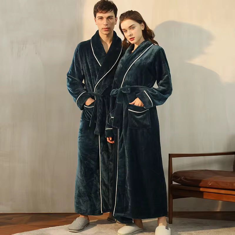 LAUREL THICKENED FLANNEL BATH ROBES