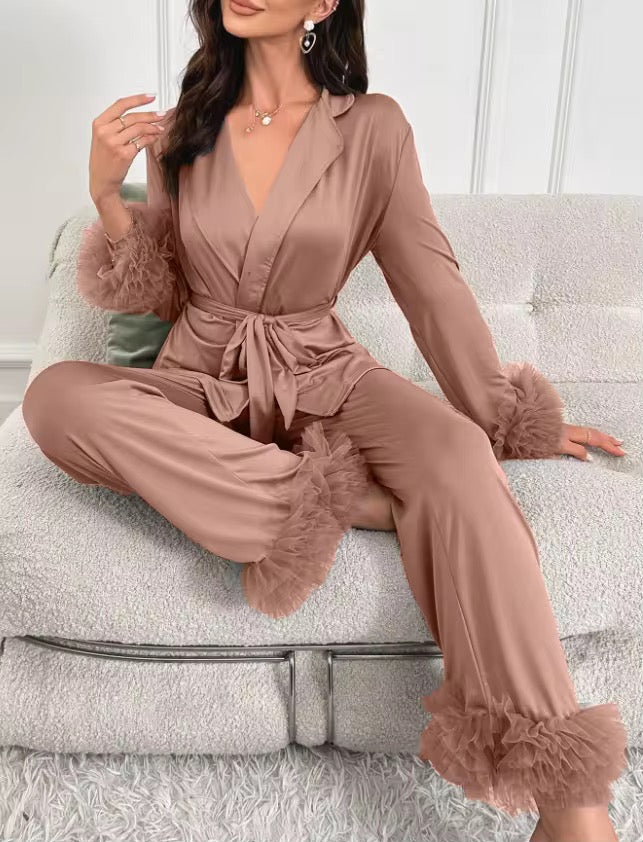 SATIN TWO PIECE PAJAMA SET