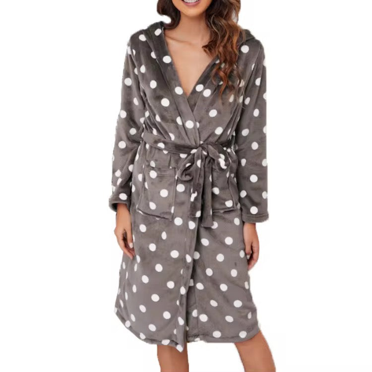 FADED POLKA DOT SLEEP NIGHT ROBE