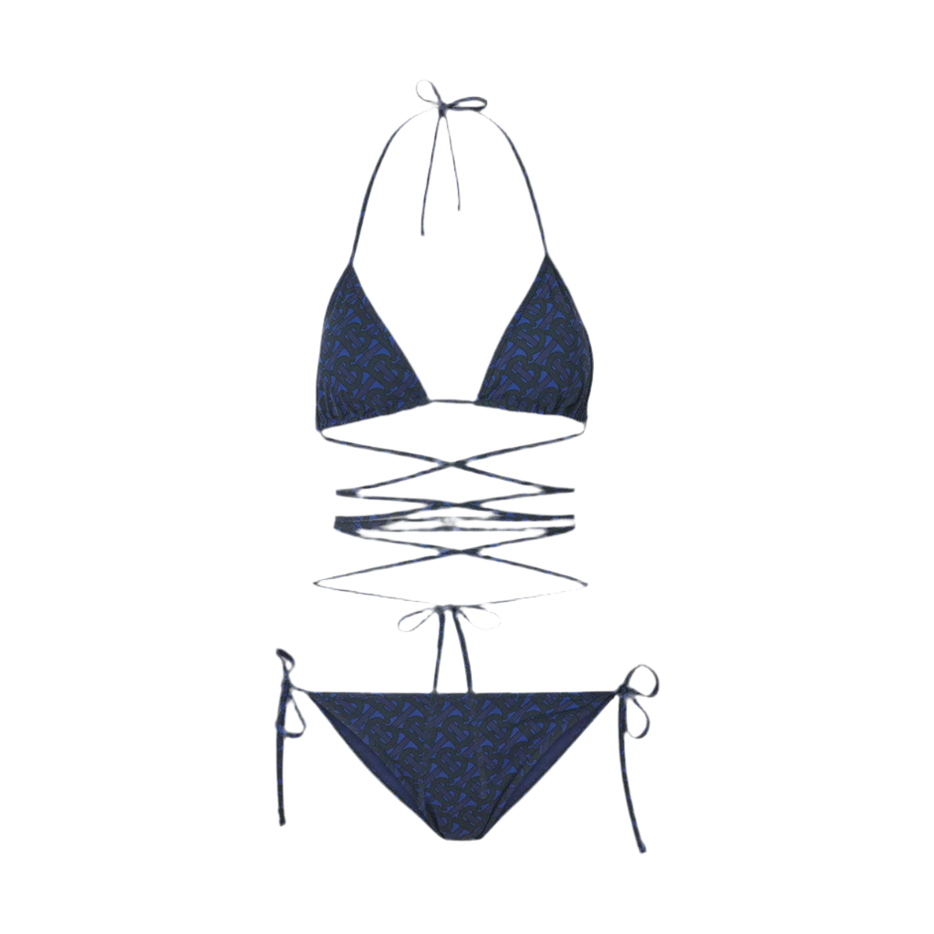 BURBERRY TB SUMMER MONOGRAM NAVY TWO PIECE BIKINI
