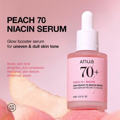 Anua Peach 70 Niacinamide Serum 30ml / brightening hydrating face serum/daily clean beauty