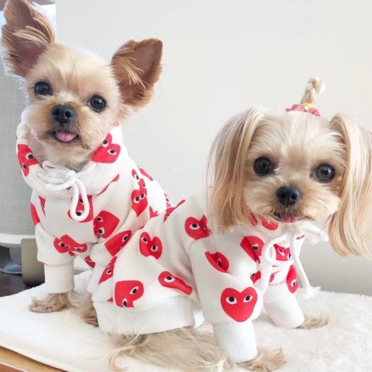 HEARTS PLAY YORKIE HOODIE