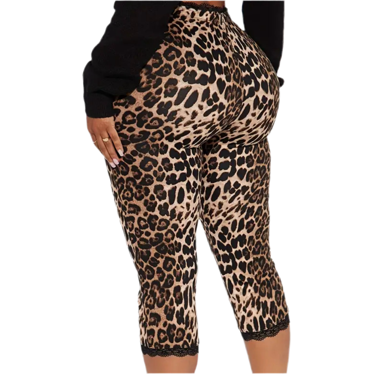 STACY CHEETAH PRINT HIGH WAISTED CUFFED LEGGINGS