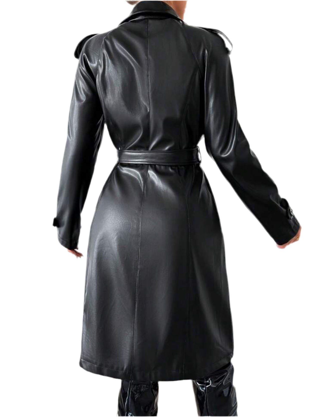 VIN NOTCHED COLLAR LONG TRENCH COAT