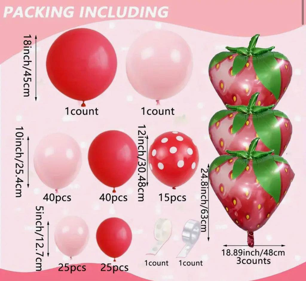 STRAWBERRY SHORTCAKE 152 PCS BALLOON GARLAND SET