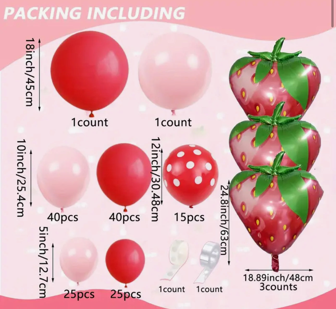 STRAWBERRY SHORTCAKE 152 PCS BALLOON GARLAND SET