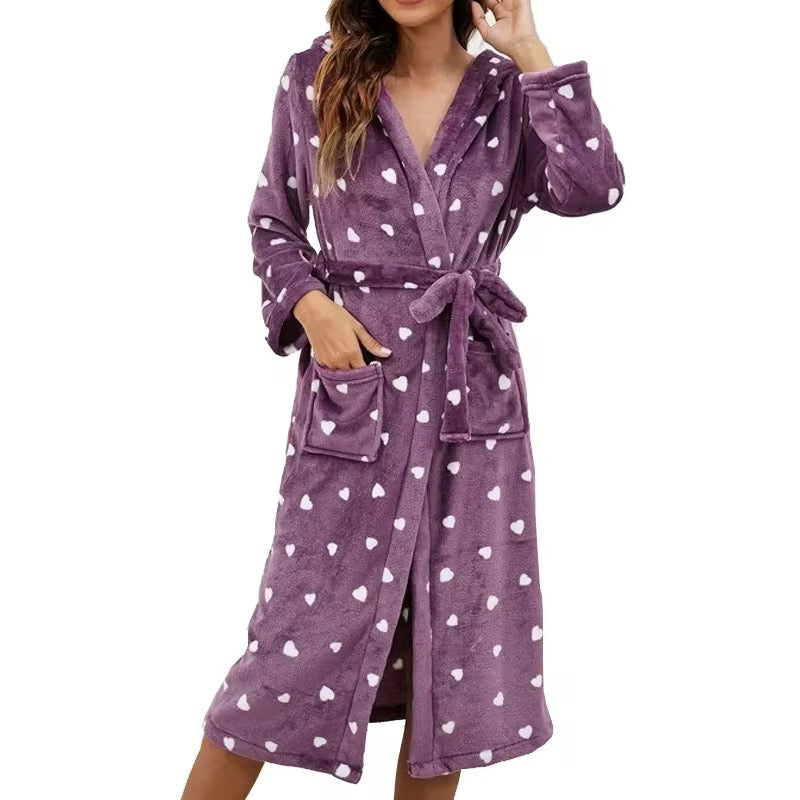 FADED HEARTS LOUNGE NIGHT ROBE