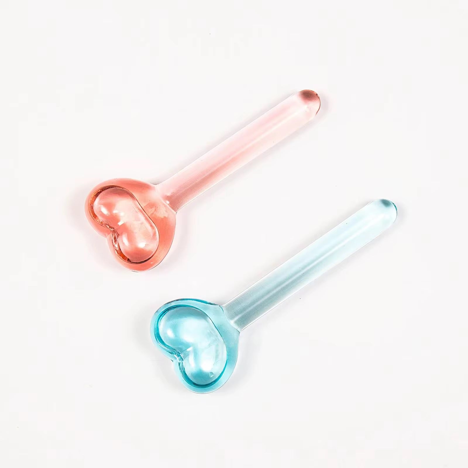 TWO PIECE HEART SHAPED FACIAL ICE GLOBES