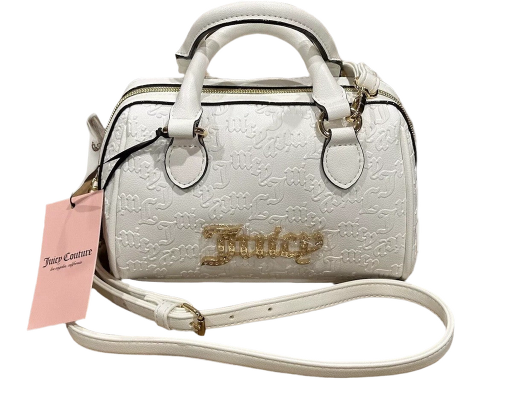 JUICY COUTURE WHITE  SEMI CHARMED SATCHEL CROSSBODY BAG