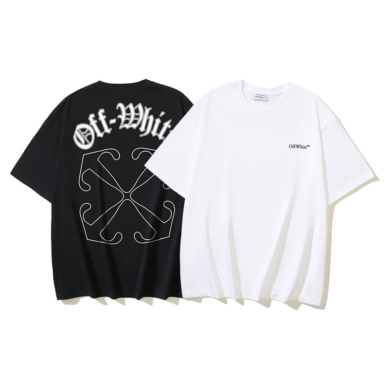 OFF WHITE GOTHIC ARROWS COTTON POPLIN BOWLING SHIRT