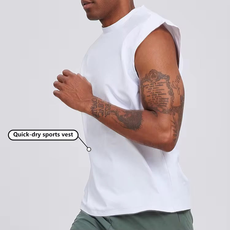 MENS FITNESS BREATHABLE PLAIN O NECK TANK TOP