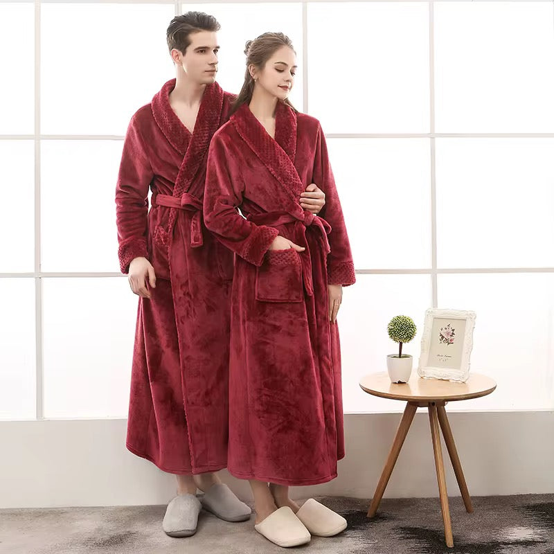 LAUREL THICKENED FLANNEL BATH ROBES