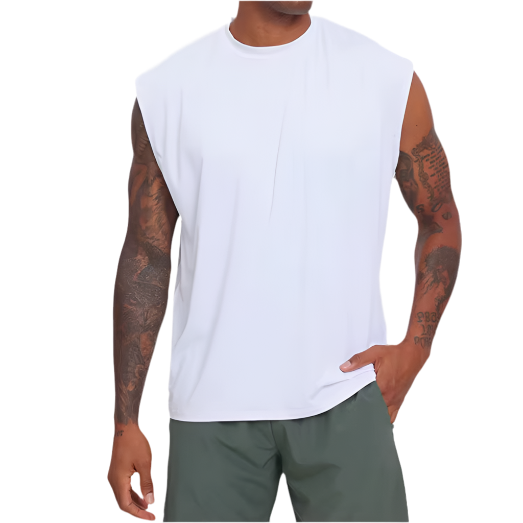 MENS FITNESS BREATHABLE PLAIN O NECK TANK TOP