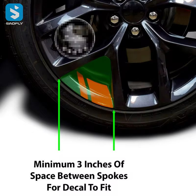 UNIVERSAL CAR WHEEL RIM REFLECTIVE STICKER DECORATIONS.