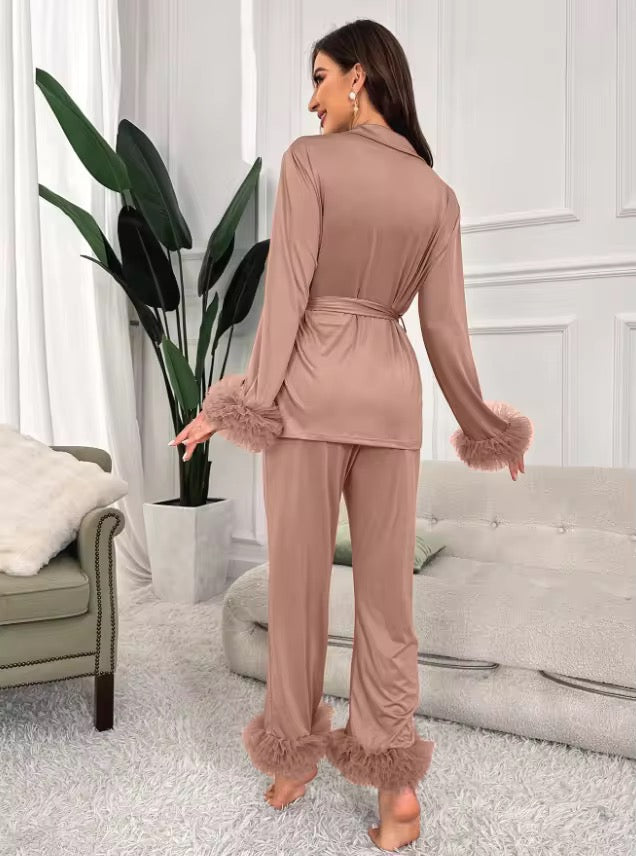 SATIN TWO PIECE PAJAMA SET