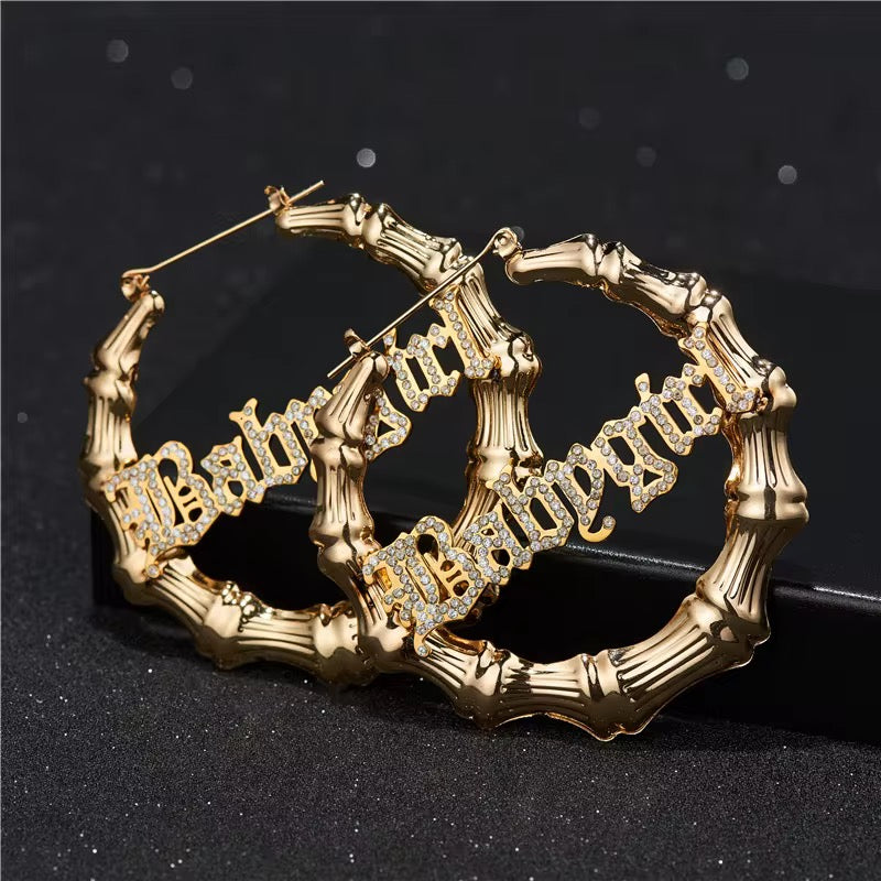 BABY GIRL STAINLESS STEEL CUSTOM GOLD HOOPS