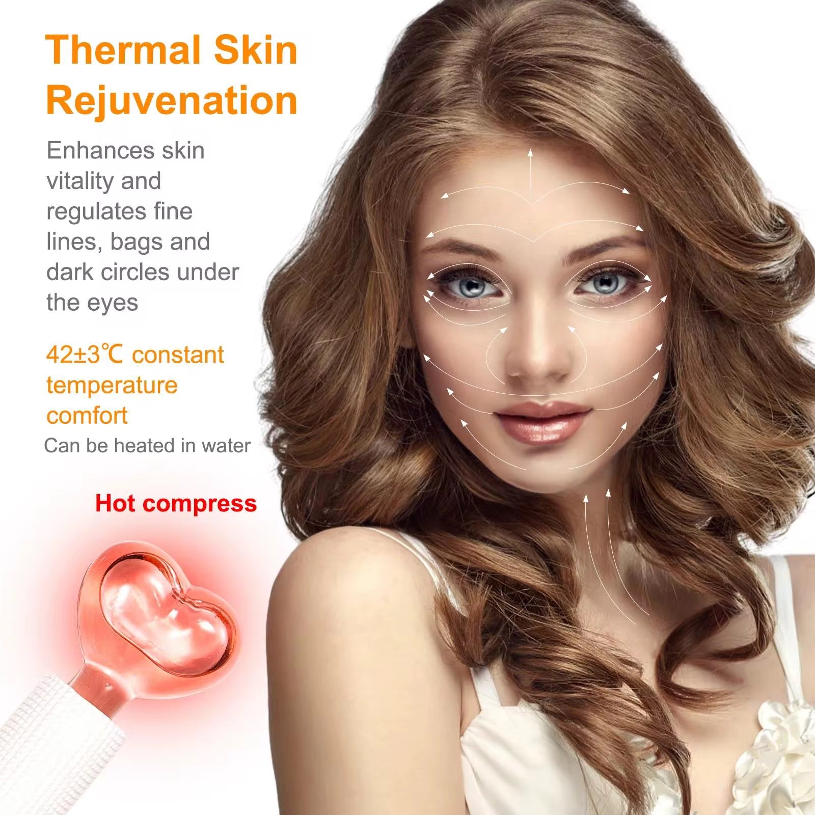 TWO PIECE HEART SHAPED FACIAL ICE GLOBES