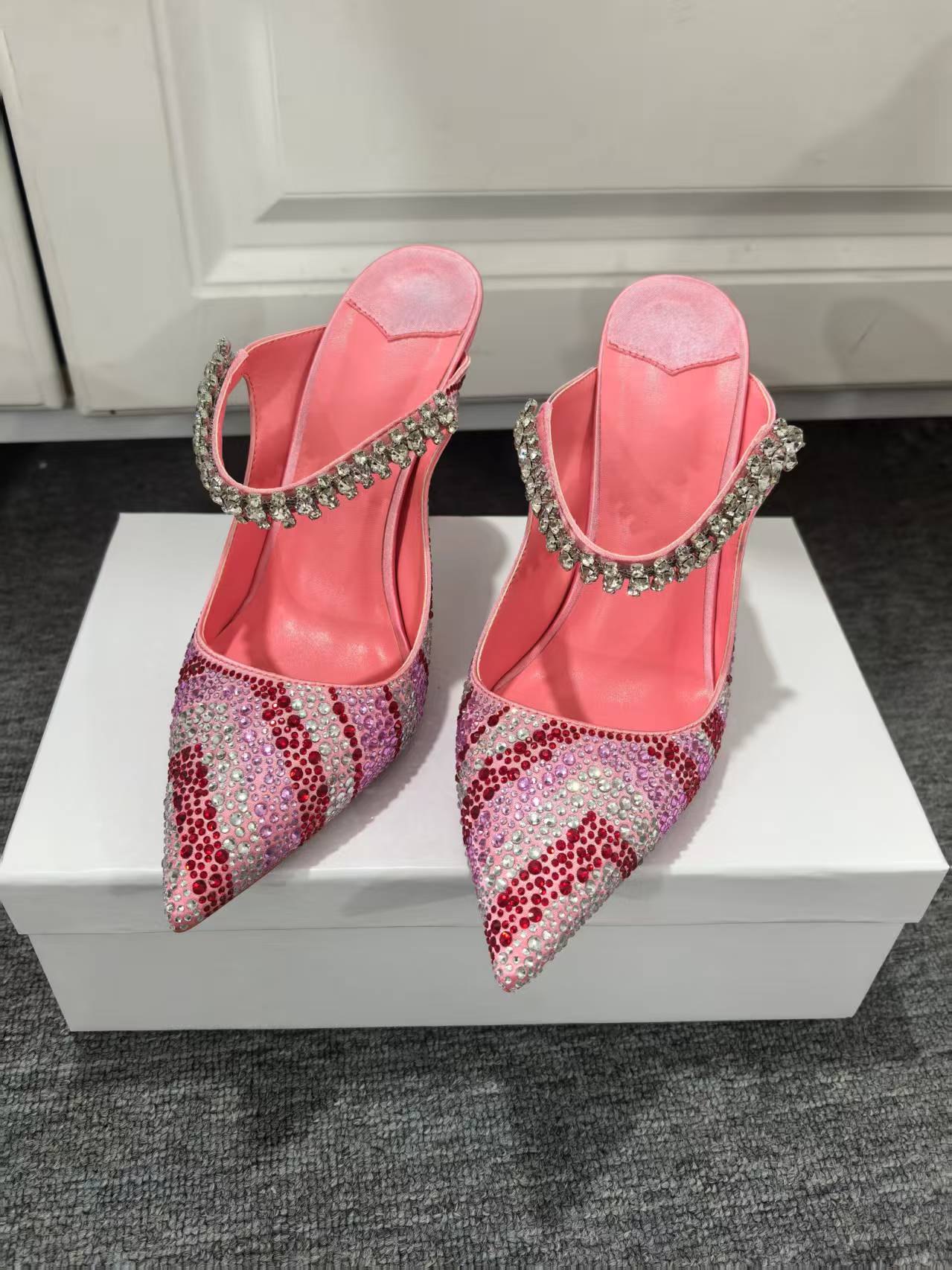 JIMMY CHOO CANDY PINK MIX SATIN PUMPS