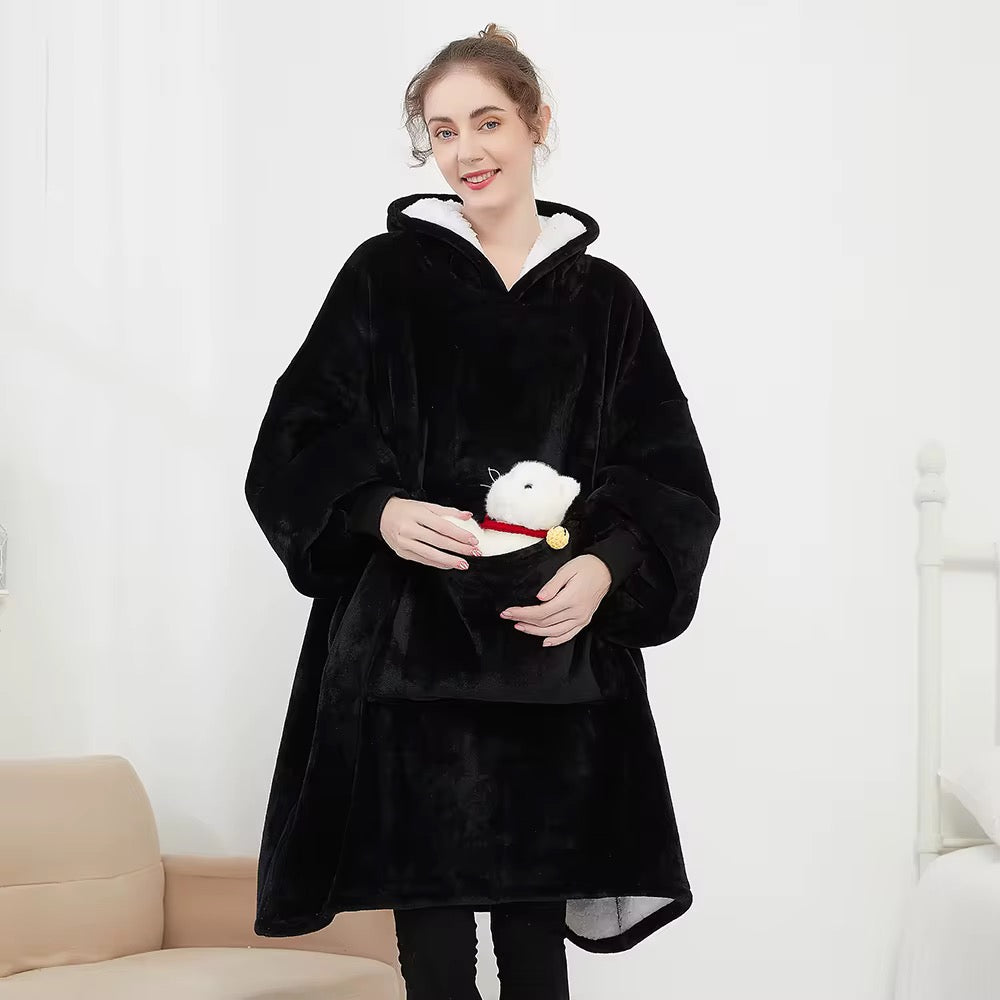 SHERPA FLEECE OVERSIZED SLEEP HOODIE