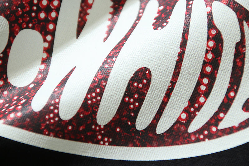 OFF WHITE CRYSTAL EMBELLISHED LOGO TEE