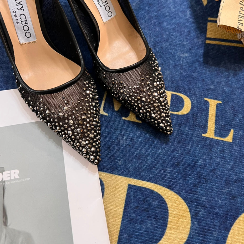 JIMMY CHOO 85 MM LOVE CRYSTAL EMBELLISHED