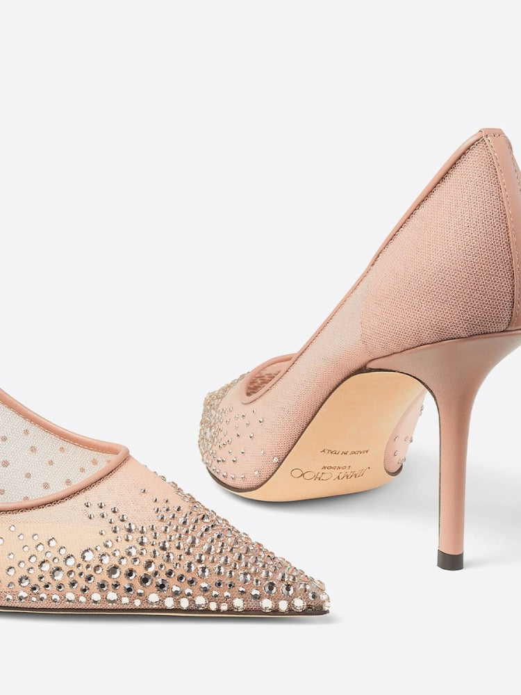 JIMMY CHOO 85 MM LOVE CRYSTAL EMBELLISHED