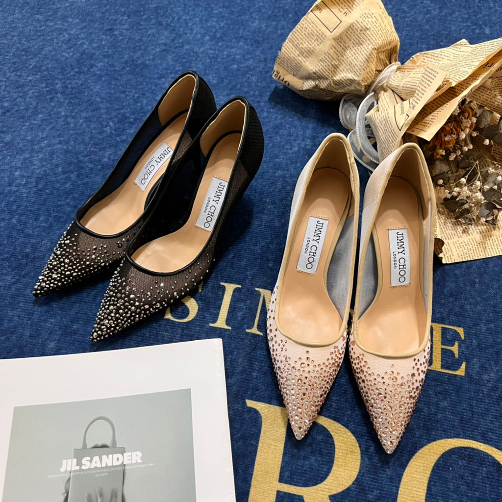 JIMMY CHOO 85 MM LOVE CRYSTAL EMBELLISHED