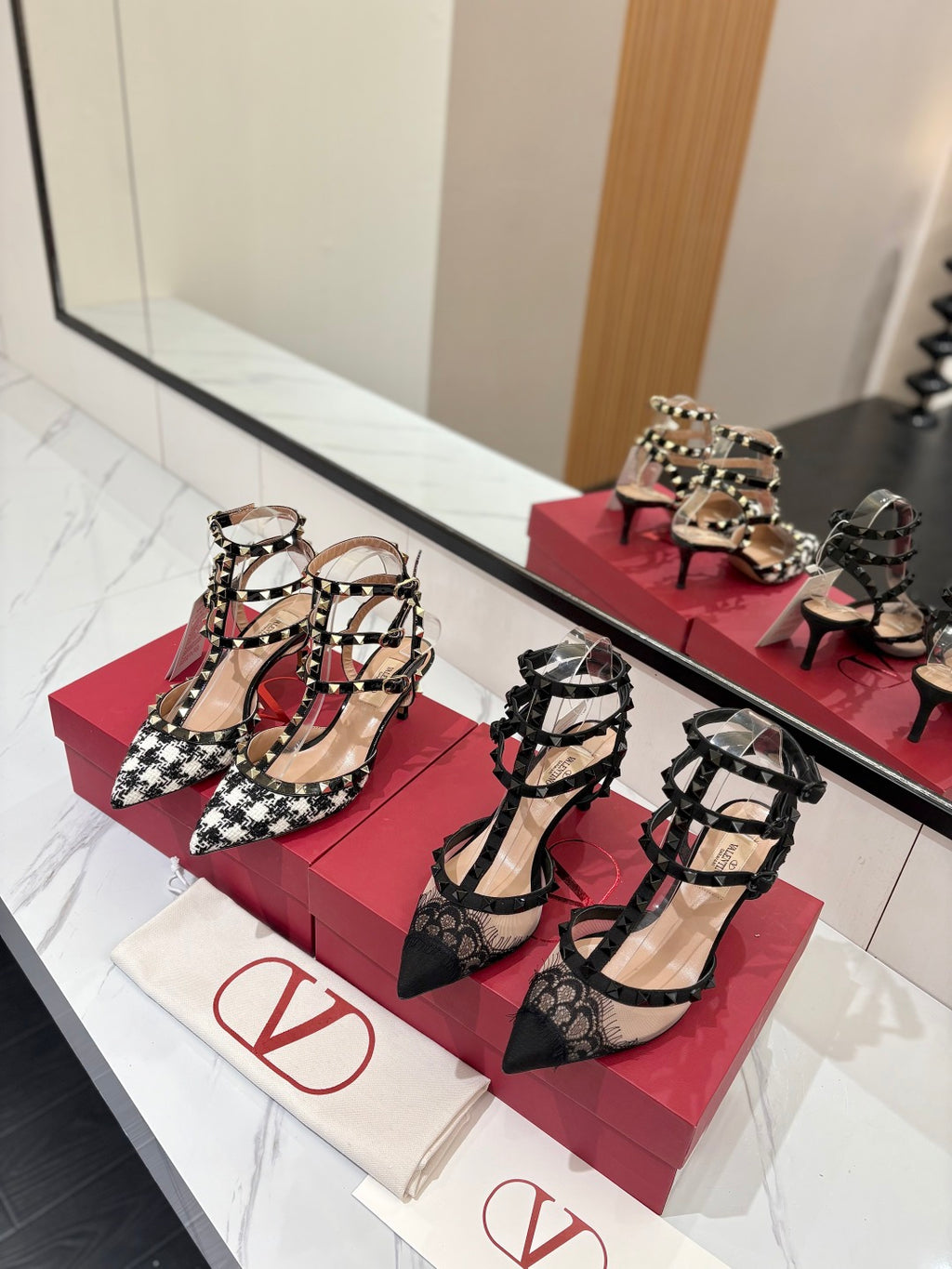VALENTINO GARAVANI PVC ROCKSTUD HEELS