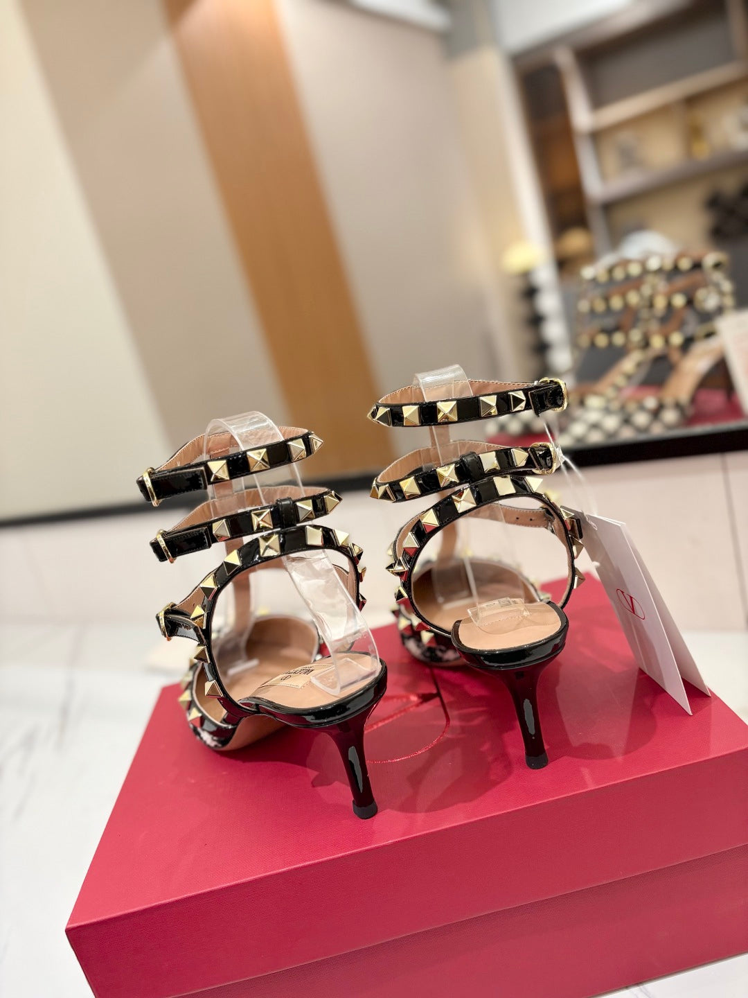 VALENTINO GARAVANI PVC ROCKSTUD HEELS