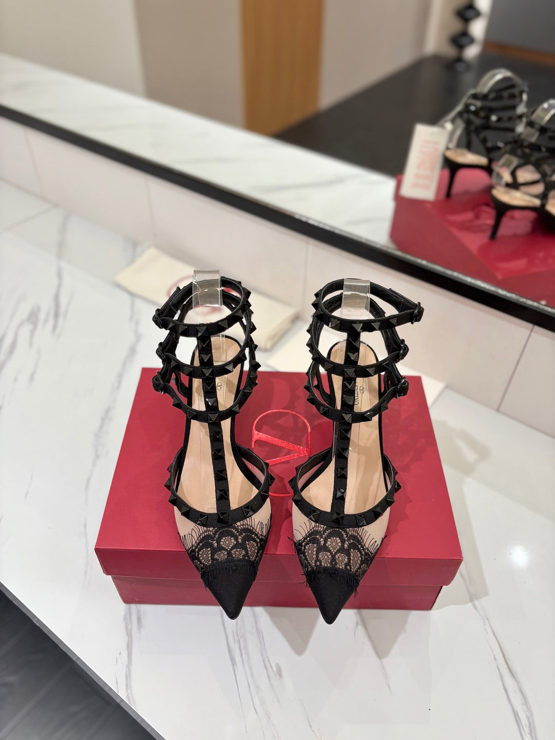 VALENTINO GARAVANI PVC ROCKSTUD HEELS