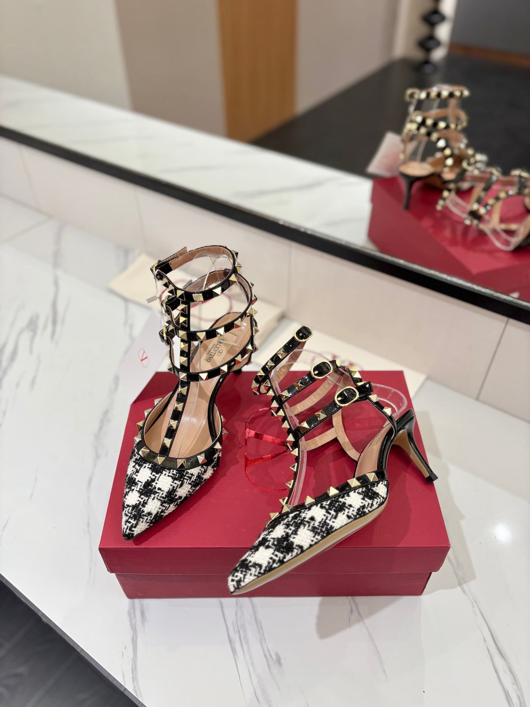 VALENTINO GARAVANI PVC ROCKSTUD HEELS