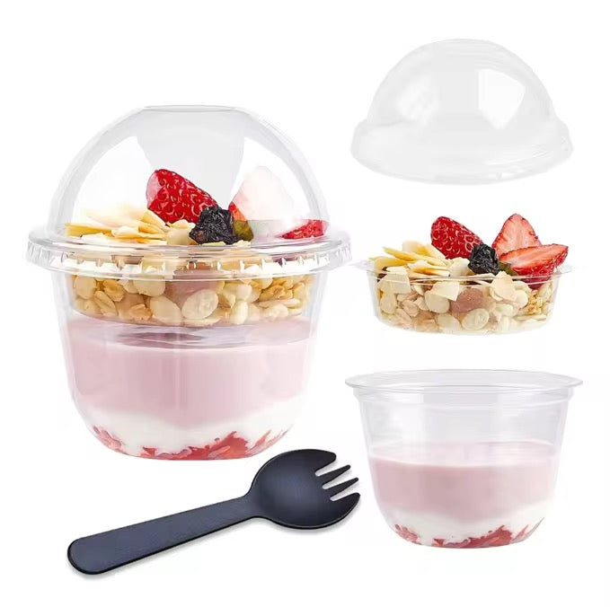 KOKO’S CLEAR LOGO CUSTOMIZABLE YOGURT DISPOSABLE PARFAIT CUPS ( 100 pcs).